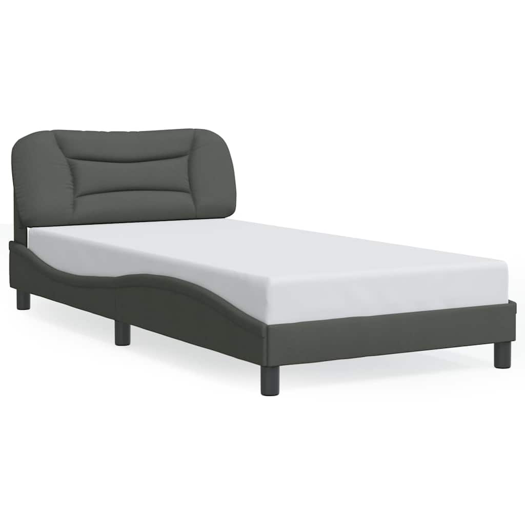 E-shop vidaXL Rám postele bez matraca Hvar tmavosivý 100x203 cm látka