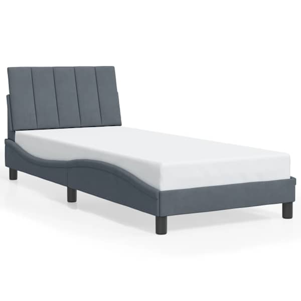 vidaXL voodiraam ilma madratsita Hanko, tumehall, 80x200 cm, samet