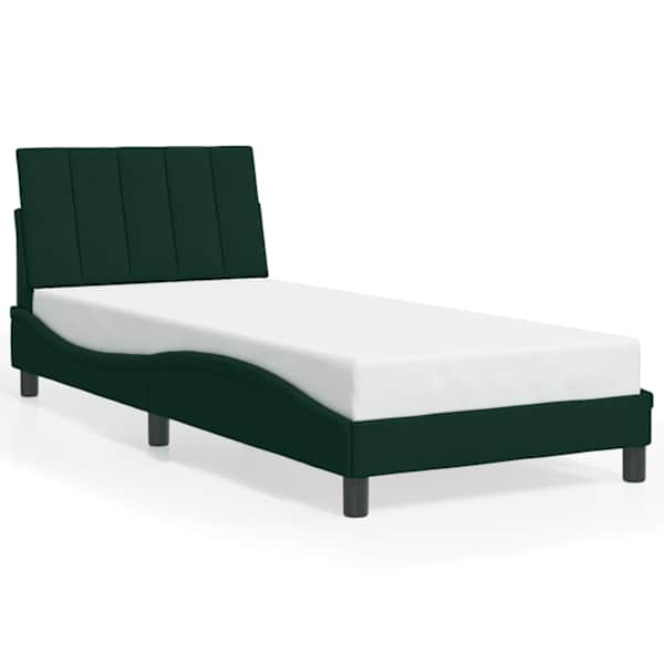 vidaXL voodiraam ilma madratsita Hanko Tumeroheline 90x190 cm samet