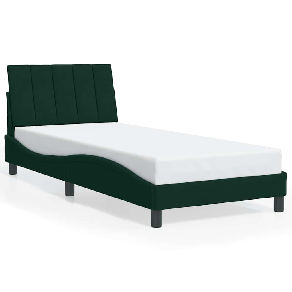 vidaXL Bedframe zonder matras "Hanko" 90x190 cm fluweel donkergroen groen, foto 3