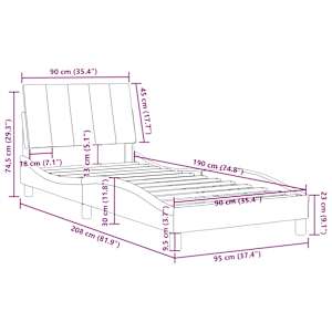 Posteljni okvir brez vzmetnice Hanko roza 90x190 cm žamet - slika 12