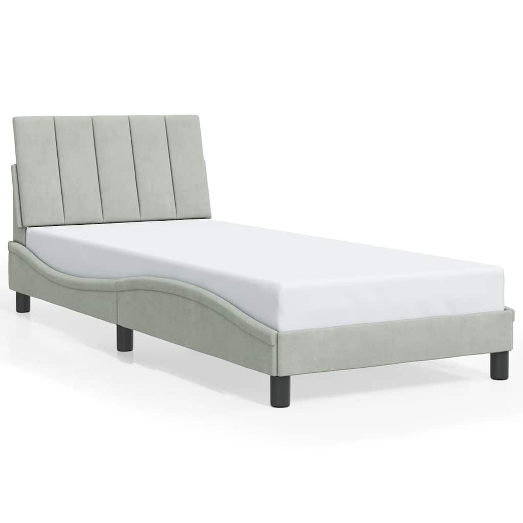E-shop vidaXL Rám postele bez matraca Hanko bledosivý 90x200 cm zamat