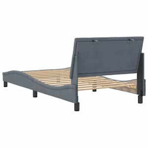 Rám postele bez matrace Hanko tmavě šedá 100 x 200 cm samet - obrázek 7