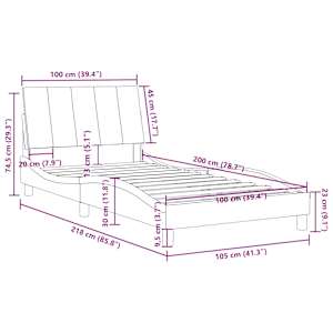 Rám postele bez matrace Hanko modrý 100 x 200 cm samet - obrázek 12