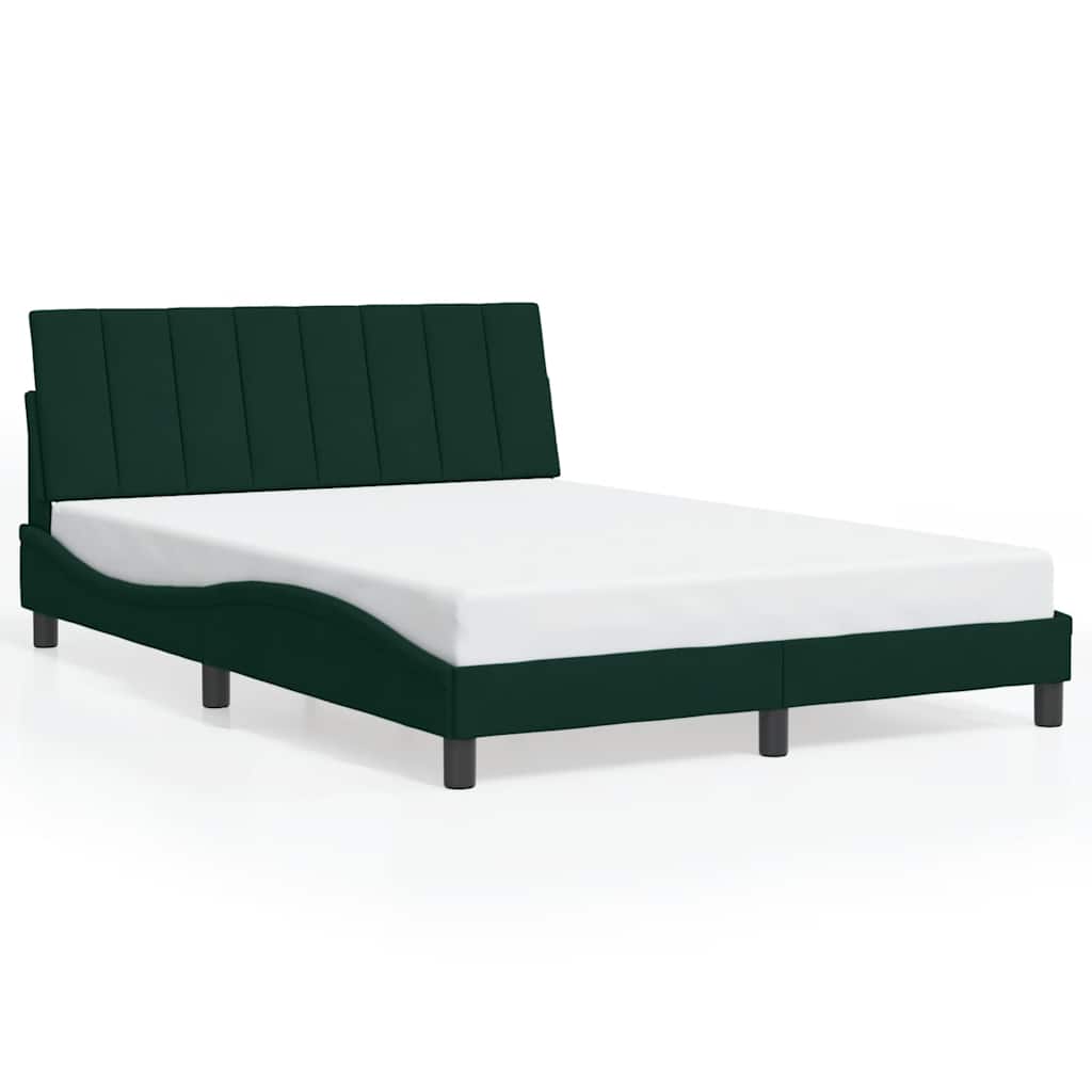 vidaXL Bedframe zonder matras "Hanko" 120x200 cm fluweel donkergroen groen, foto 3