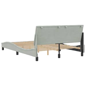Rám postele bez matrace Hanko světle šedý 140 x 190 cm samet - obrázek 7