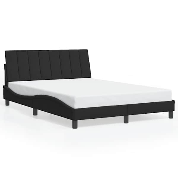 vidaXL voodiraam ilma madratsita Hanko, must, 140x190 cm, samet