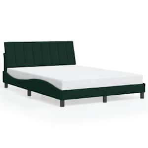 Rám postele bez matrace Hanko tmavě zelená 140 x 190 cm samet - obrázek 2