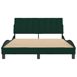 Rám postele bez matrace Hanko tmavě zelená 140 x 190 cm samet - obrázek 5