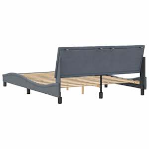 Rám postele bez matrace Hanko tmavě šedý 160 x 200 cm samet - obrázek 7