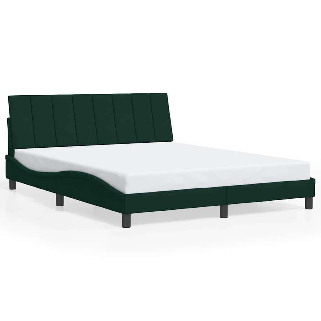 vidaXL Bedframe zonder matras "Hanko" 160x200 cm fluweel donkergroen groen, foto 3