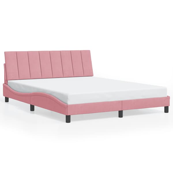 vidaXL voodiraam ilma madratsita Hanko, roosa, 160x200 cm, samet