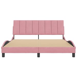 Rám postele bez matrace Hanko růžový 160x200 cm samet - obrázek 5