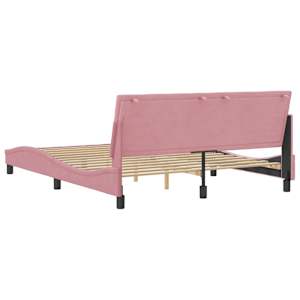 Rám postele bez matrace Hanko růžový 160x200 cm samet - obrázek 7