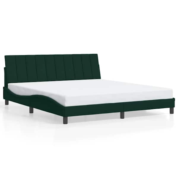 vidaXL voodiraam ilma madratsita Hanko Tumeroheline 180x200 cm samet