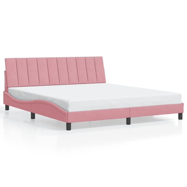 vidaXL voodiraam ilma madratsita Hanko, roosa, 180x200 cm, samet