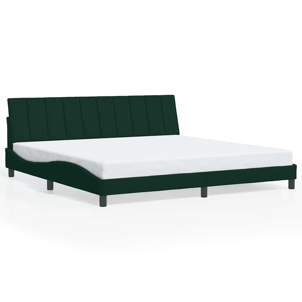 vidaXL Bedframe zonder matras "Hanko" 200x200 cm fluweel donkergroen groen, foto 3
