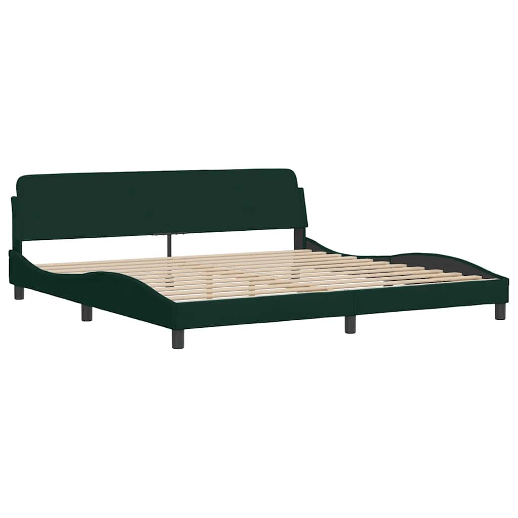 vidaXL Bedframe zonder matras "Hanko" 200x200 cm fluweel donkergroen groen, foto 4