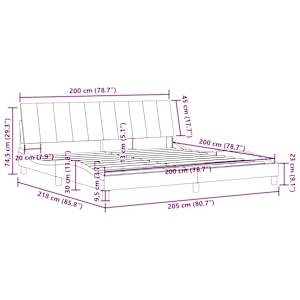 Rám postele bez matrace Hanko modrý 200 x 200 cm samet - obrázek 12