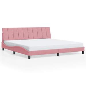 vidaXL voodiraam ilma madratsita Hanko, roosa, 200x200 cm, samet