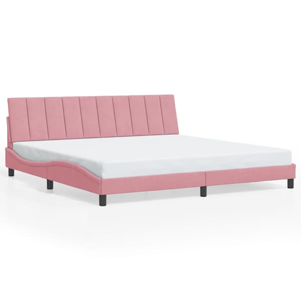 vidaXL voodiraam ilma madratsita Hanko, roosa, 200x200 cm, samet