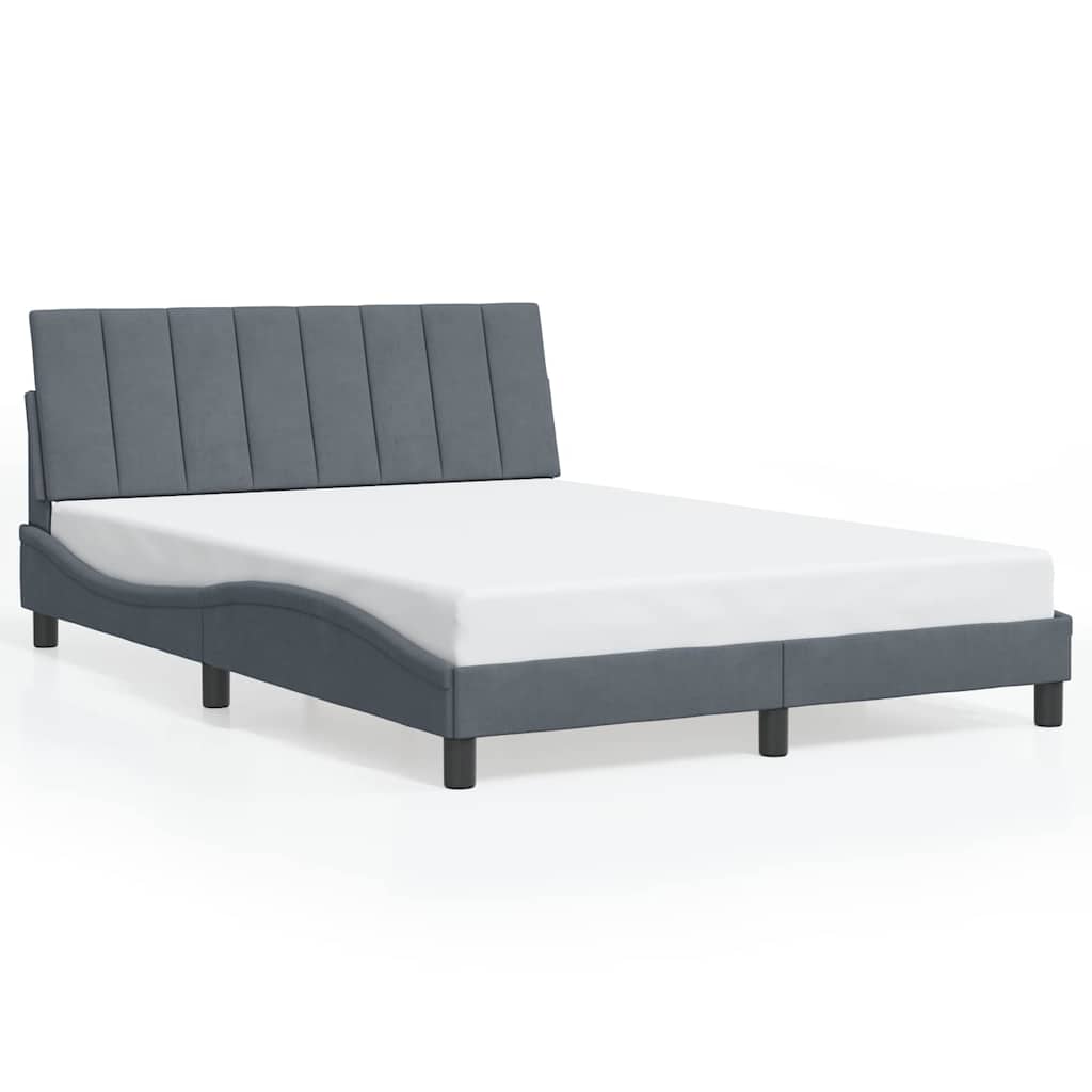 vidaXL Rám postele bez matrace Hanko tmavě šedý 137 x 190 cm samet