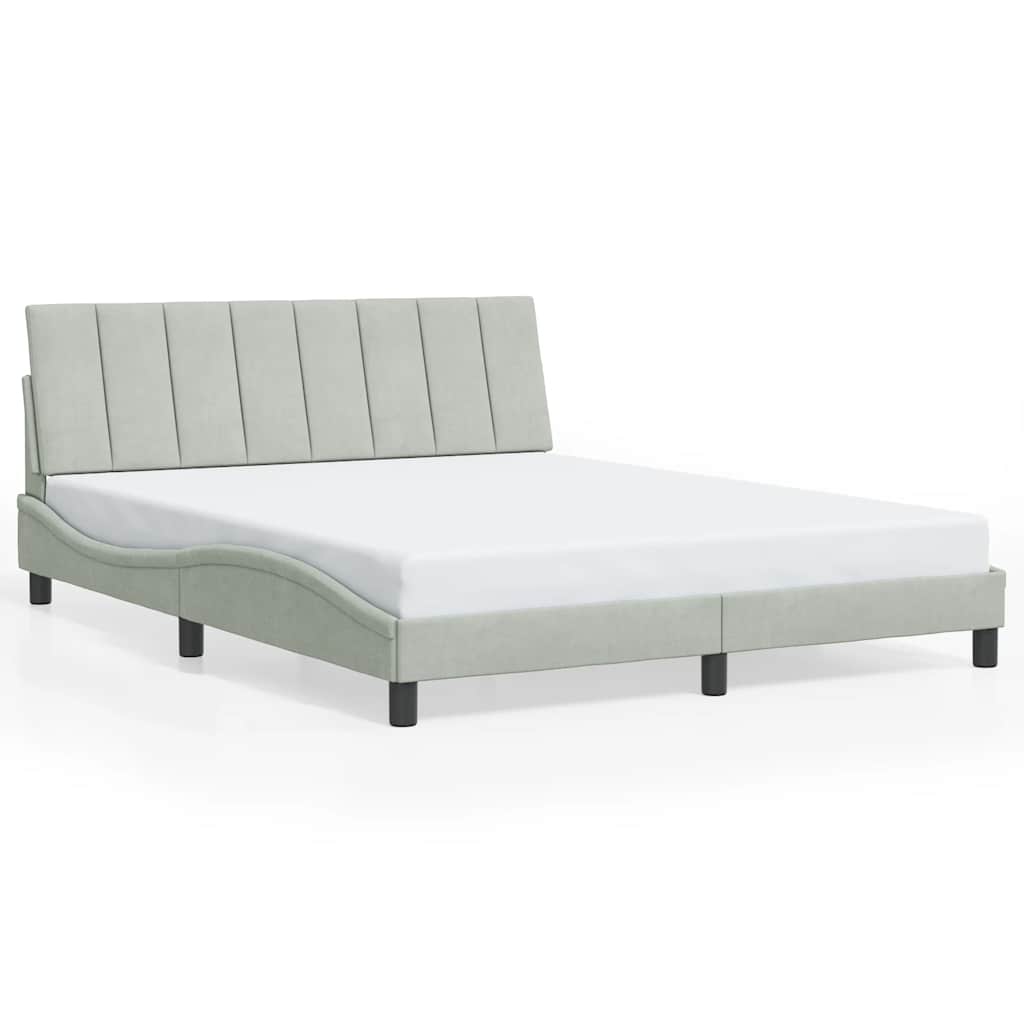 E-shop vidaXL Rám postele bez matraca Hanko bledosivý 152x203 cm zamat