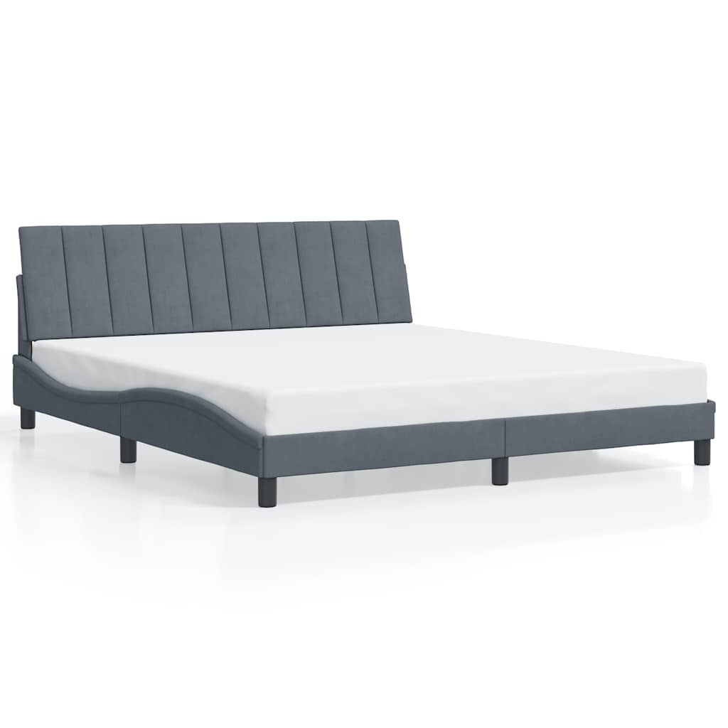 vidaXL Rám postele bez matrace Hanko tmavě šedý 183 x 213 cm samet