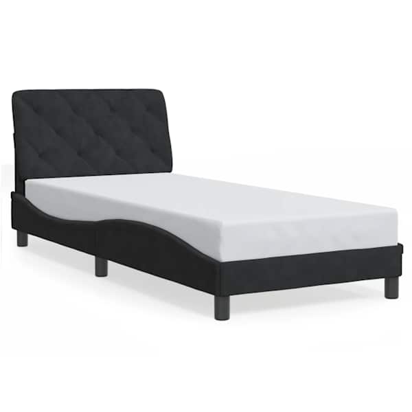 vidaXL voodiraam ilma madratsita, must, 80x200 cm, samet