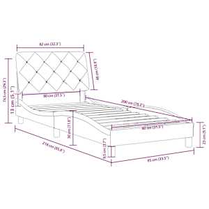 Rám postele bez matrace tmavě zelená 80 x 200 cm samet - obrázek 12
