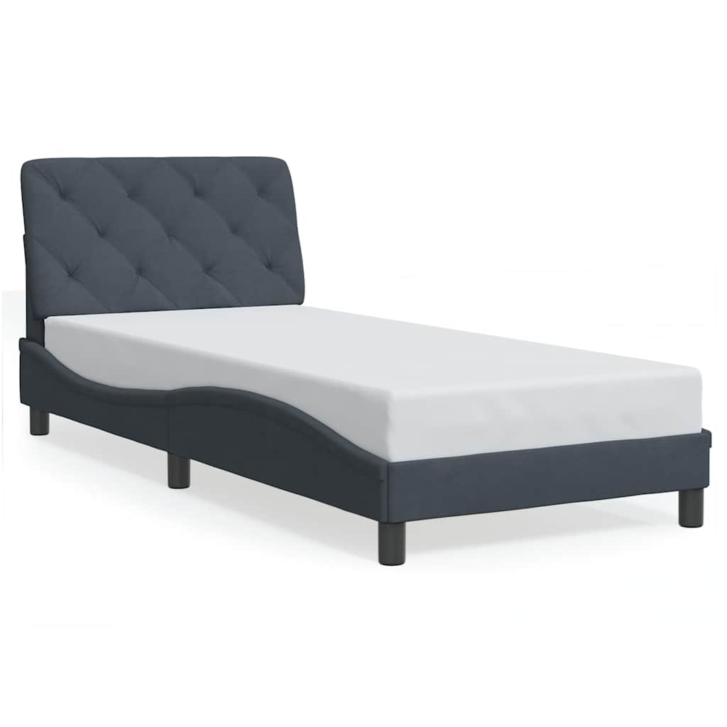 E-shop vidaXL Rám postele bez matraca tmavosivá 90x190 cm zamat