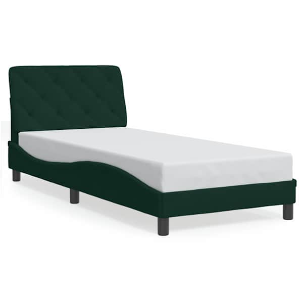 vidaXL Voodiraam ilma Madratsita Tumeroheline 90x190 cm samet