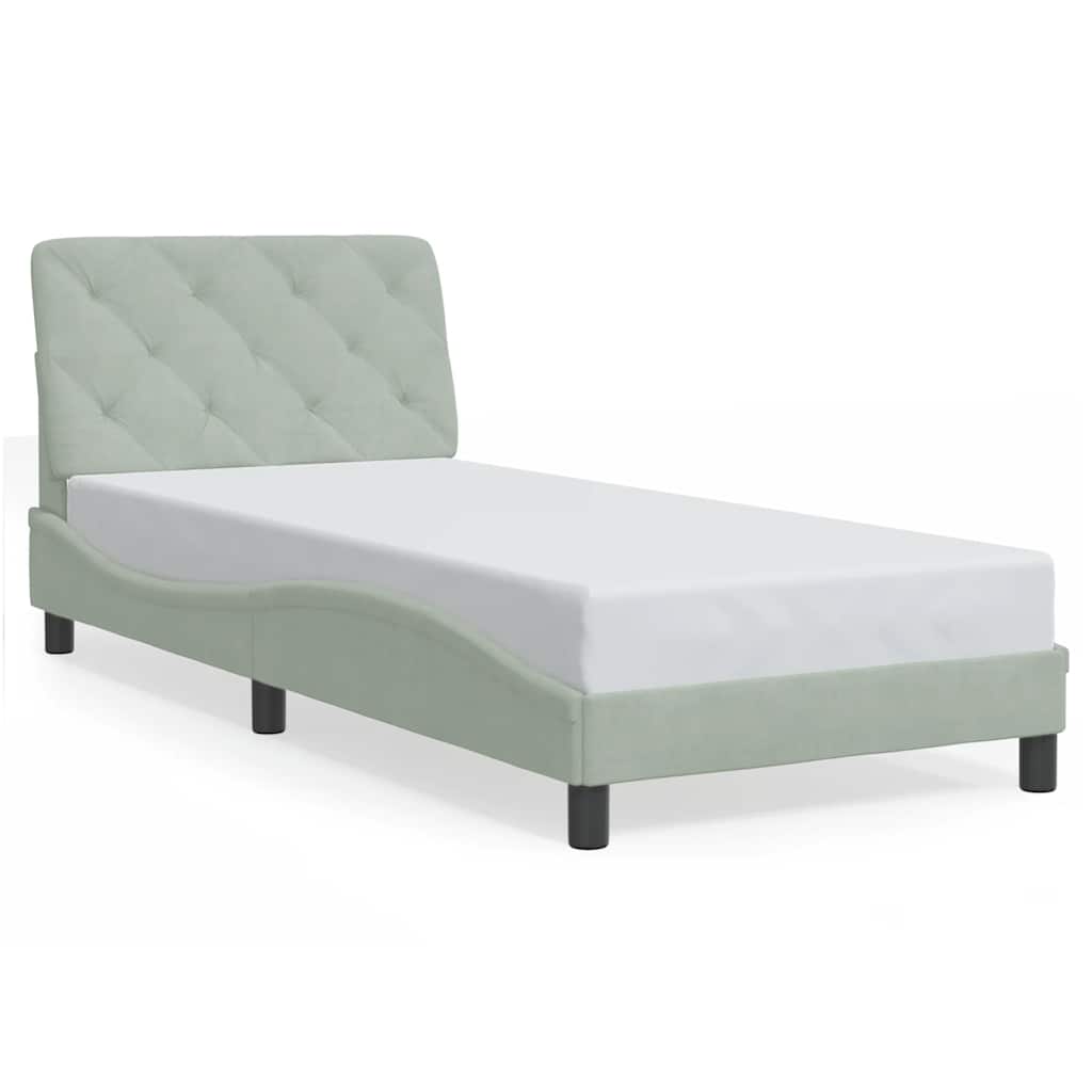 E-shop vidaXL Rám postele bez matraca bledosivý 90x200 cm zamat