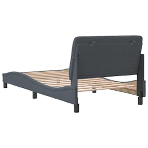 Rám postele bez matrace tmavě šedá 100 x 200 cm samet - obrázek 7