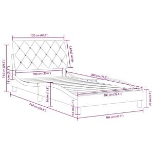 Rám postele bez matrace tmavě zelená 100 x 200 cm samet - obrázek 12