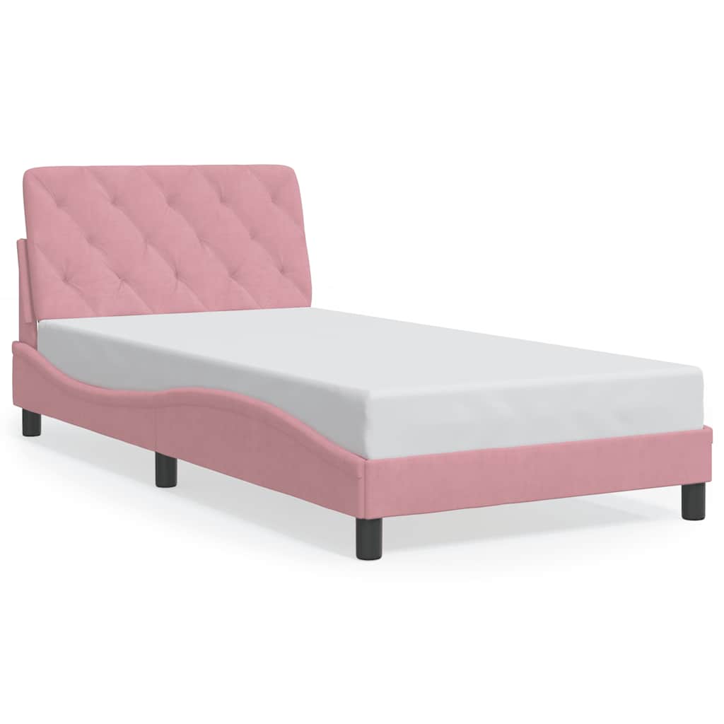 E-shop vidaXL Rám postele bez matraca ružový 100x200 cm zamat