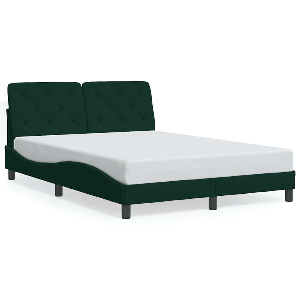 E-shop vidaXL Rám postele bez matraca tmavozelený 120x200 cm zamat