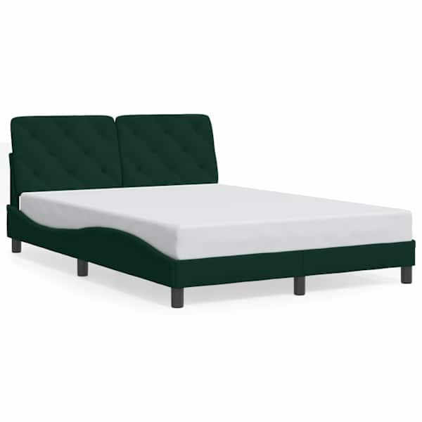 vidaXL Voodiraam ilma Madratsita Tumeroheline 140x190 cm samet