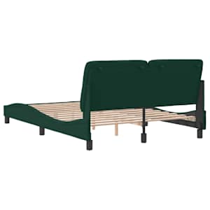 Rám postele bez matrace tmavě zelená 140 x 190 cm samet - obrázek 7