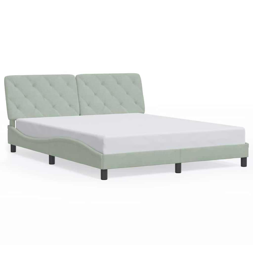 E-shop vidaXL Rám postele bez matraca svetlosivá 160x200 cm zamat