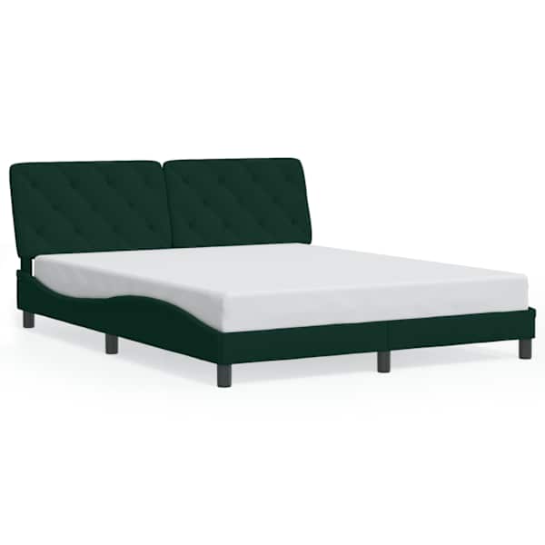 vidaXL Voodiraam ilma Madratsita Tumeroheline 160x200 cm samet