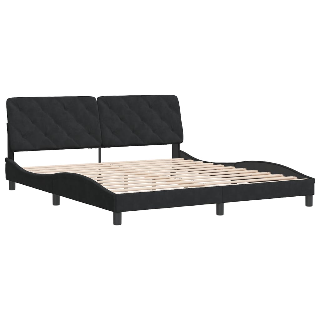 vidaXL Bedframe zonder matras 180x200 cm fluweel zwart afbeelding