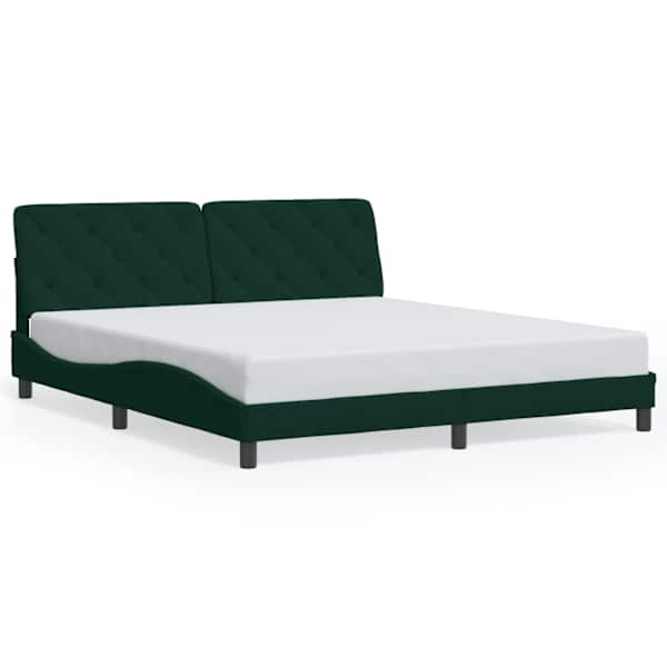 vidaXL Voodiraam ilma Madratsita Tumeroheline 180x200 cm samet