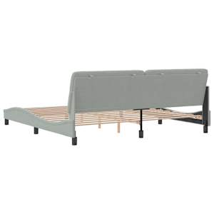 Rám postele bez matrace světle šedý 200 x 200 cm samet - obrázek 7