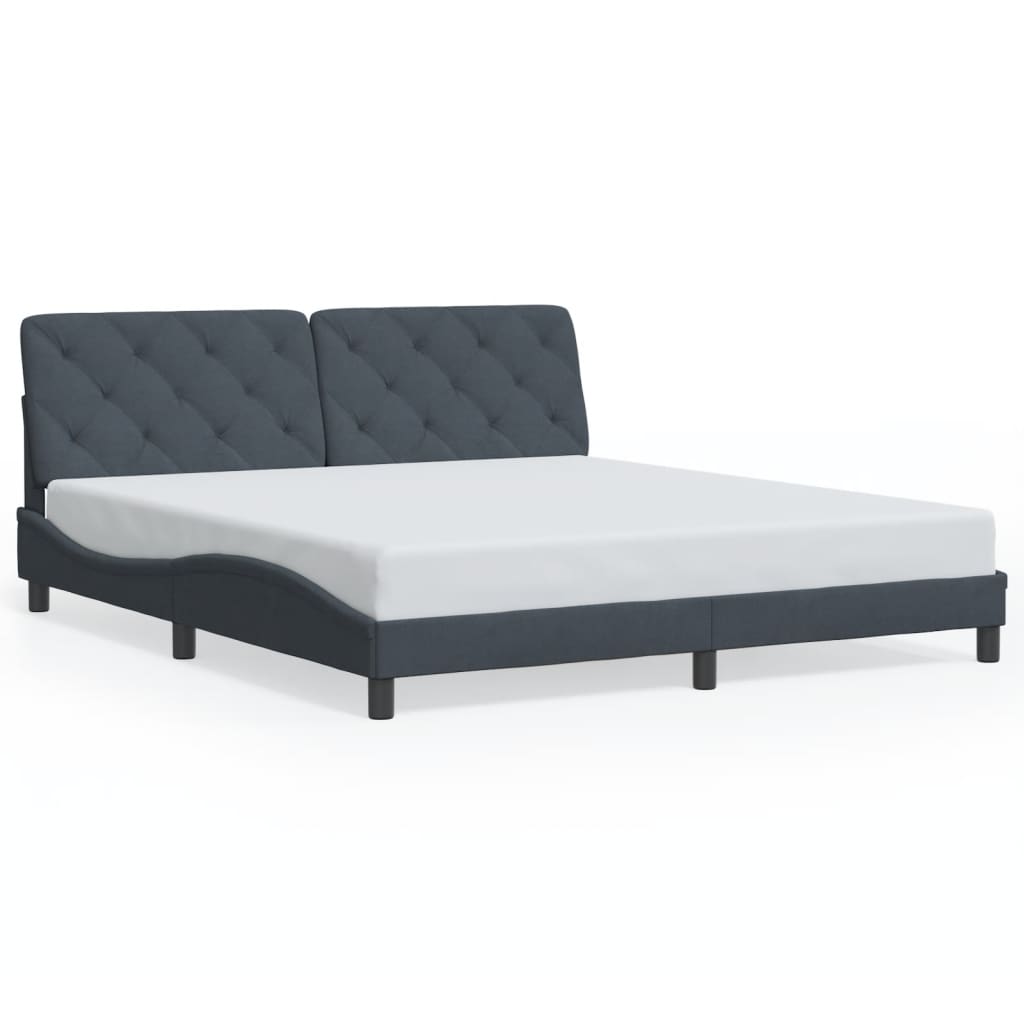 vidaXL Rám postele bez matrace tmavě šedý 200 x 200 cm samet