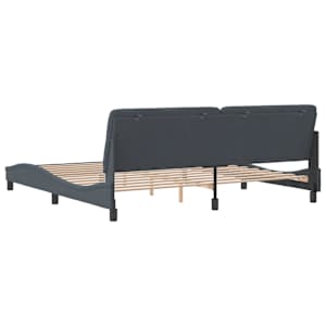 Rám postele bez matrace tmavě šedý 200 x 200 cm samet - obrázek 7