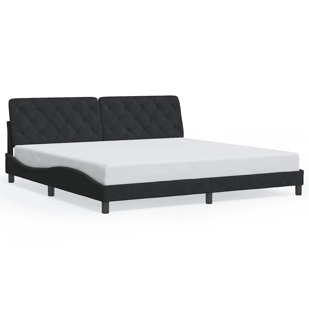vidaXL Bedframe zonder matras 200x200 cm fluweel zwart, foto 3