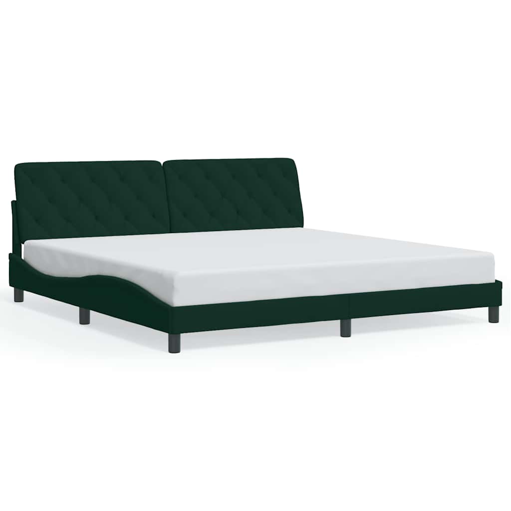 vidaXL Bedframe zonder matras 200x200 cm fluweel donkergroen groen, foto 3