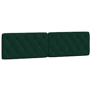 Rám postele bez matrace tmavě zelená 200 x 200 cm samet - obrázek 8