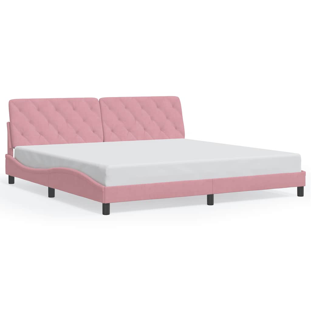 E-shop vidaXL Rám postele bez matraca ružový 200x200 cm zamat